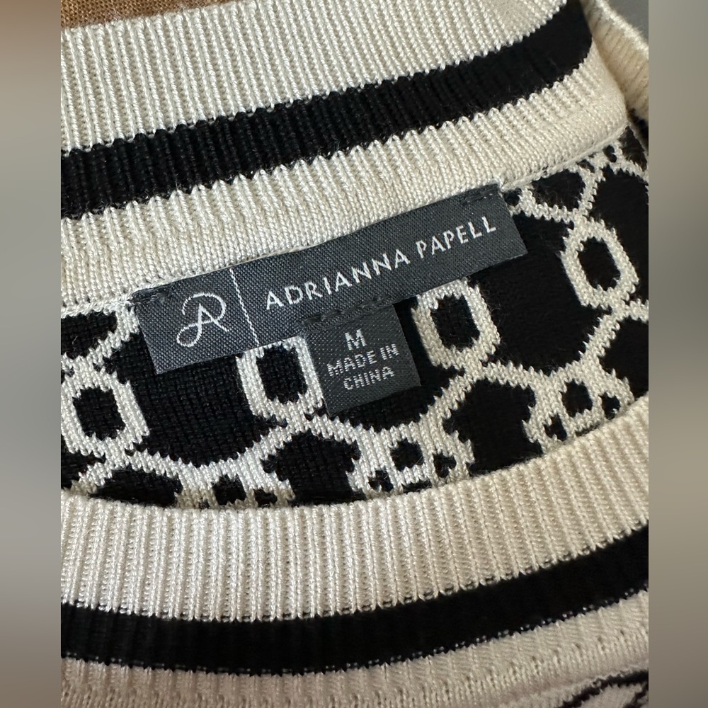 Adrianna Papell Patterned Knit Short-sleeve Top Women’s M - Picture 5 of 5